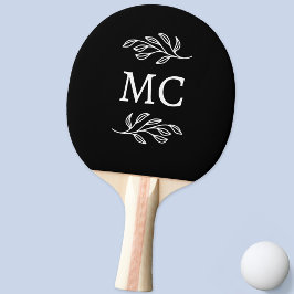 Persoonlijke Monogram Beginletters Botanisch blad Tafeltennisbatje