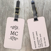 Persoonlijke Monogram Beginletters Botanische Blos Bagagelabel