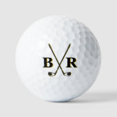 Persoonlijke Monogram Beginletters Elegante Golfer Golfballen (Voorkant)