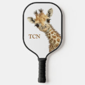 Persoonlijke Monogram Beginletters Giraffe Pickleball Paddle (Achterkant)