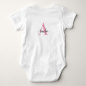Persoonlijke Monogram Beginletters Naam Meisje Bab Romper (Achterkant)