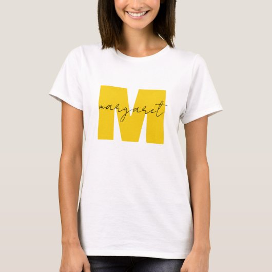 Persoonlijke Monogram Beginletters Naam T-shirt (Voorkant)