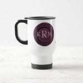 Persoonlijke Monogram Beginletters Pruim Draaikolk Reisbeker (Links)