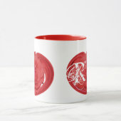 Persoonlijke Monogram Beginletters Roos Bloem Mok (Midden)