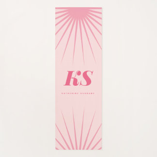 Persoonlijke Monogram Beginletters Roze Yoga Mat