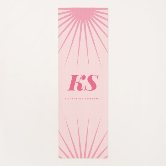 Persoonlijke Monogram Beginletters Roze Yoga Mat (Voorkant)
