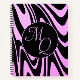 Persoonlijke Monogram Beginletters Viol Zwart Noti Notitieboek