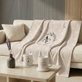 Persoonlijke Monogram Beige Stippen Worp Cadeau Fleece Deken