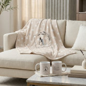 Persoonlijke Monogram Beige Stippen Worp Cadeau Fleece Deken