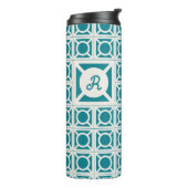 Persoonlijke Monogram Breeze Block Tumbler Thermosbeker (Gedraaid links)