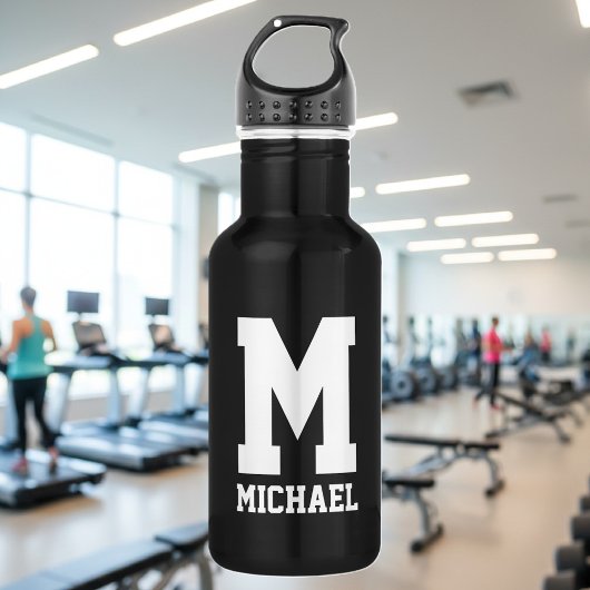 Persoonlijke monogram cadeau sport waterfles