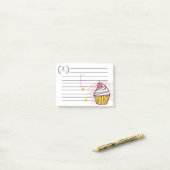 Persoonlijke Monogram Cupcake Post-It Notities Post-it® Notes (Op bureau)