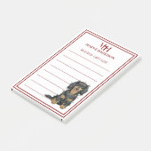 Persoonlijke Monogram Dachshund Kerstcadeaulijst Post-it® Notes (Schuin)