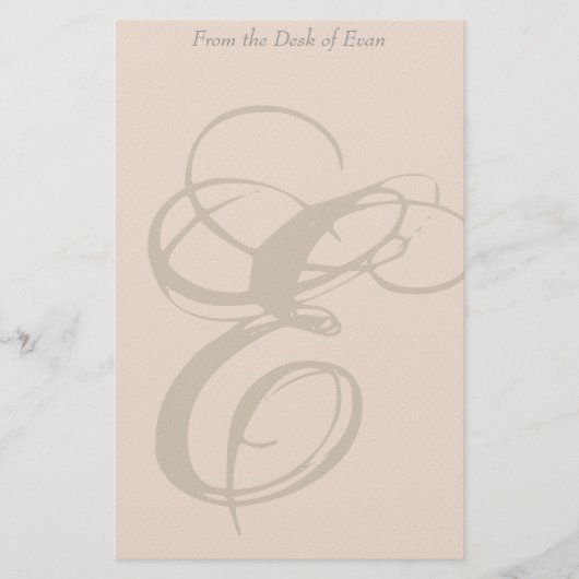 Persoonlijke monogram E Stationery Briefpapier (Voorkant)