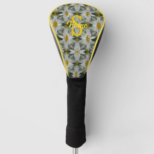 Persoonlijke Monogram Eerste Letter Naam Madeliefj Golfheadcover (Voorkant)