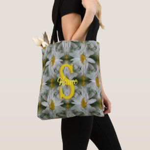 Persoonlijke Monogram Eerste Letter Naam Madeliefj Tote Bag