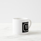 Persoonlijke monogram elegante rand espressokop espresso kop (Voorkant rechts)