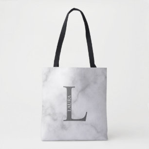 Persoonlijke Monogram en Naam Boodschappentas Tote Bag