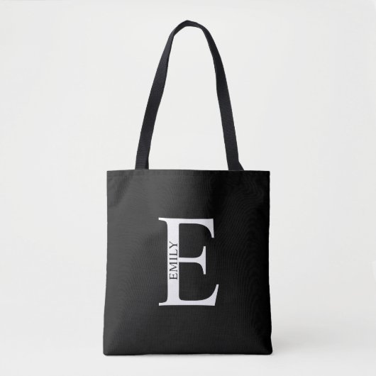 Persoonlijke Monogram en Naam Boodschappentas Tote Bag (Voorkant)