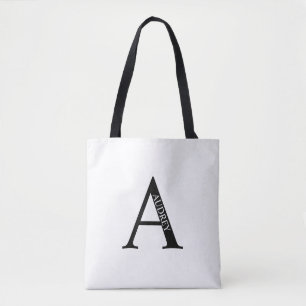 Persoonlijke Monogram en Naam Boodschappentas Tote Bag