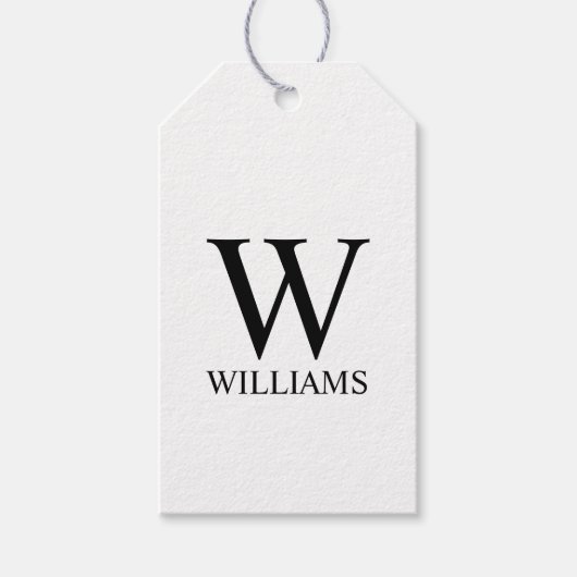 Persoonlijke Monogram en Naam Cadeautags Cadeaulabel (Voorkant)