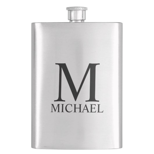 Persoonlijke Monogram en Naam Flask voor Mannen Flacon (Voorkant)