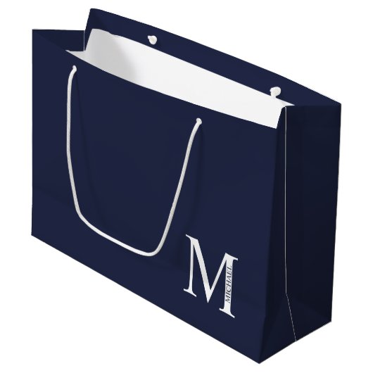 Persoonlijke Monogram en Naam Grote Cadeautas (Voorkant Gekanteld)