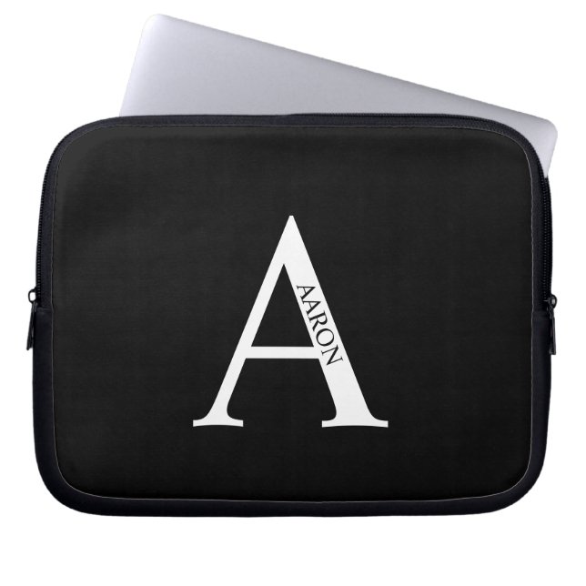 Persoonlijke Monogram en Naam Laptop Hoes (Voorkant)