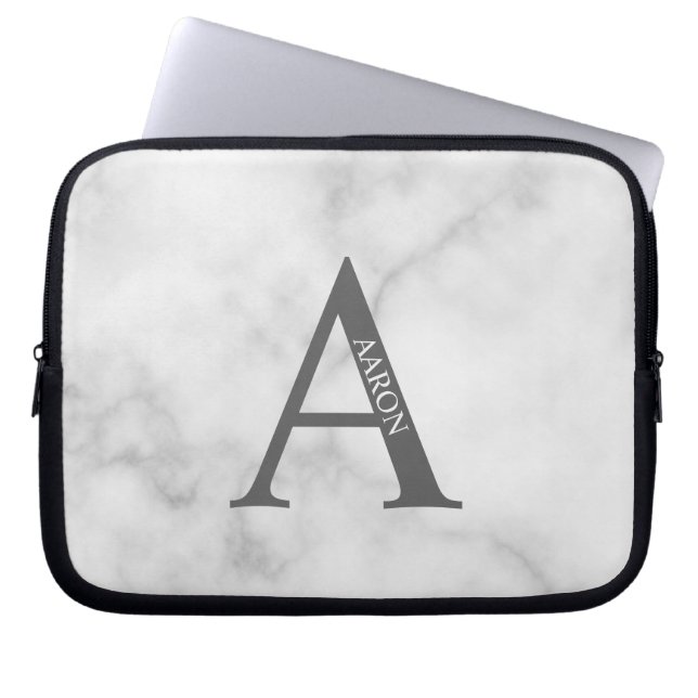 Persoonlijke Monogram en Naam Laptop Hoes (Voorkant)