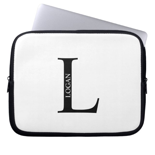 Persoonlijke Monogram en Naam Laptop Hoes (Voorkant)