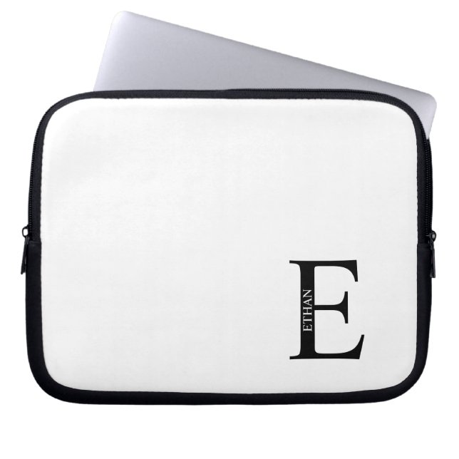 Persoonlijke Monogram en Naam Laptop Hoes (Voorkant)