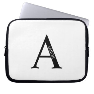 Persoonlijke Monogram en Naam Laptop Hoes