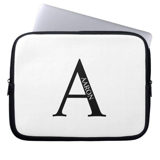 Persoonlijke Monogram en Naam Laptop Hoes (Voorkant)