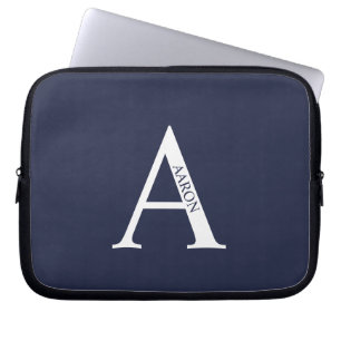 Persoonlijke monogram en naam laptophoes laptop sleeve