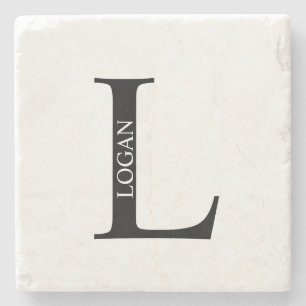 Persoonlijke Monogram en Naam Steen Onderzetter