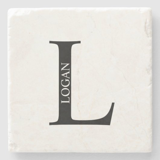 Persoonlijke Monogram en Naam Steen Onderzetter (Voorkant)