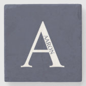 Persoonlijke Monogram en Naam Steen Onderzetter (Voorkant)