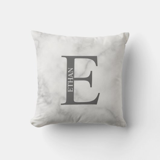 Persoonlijke monogram en naam worp kussen (Voorkant)