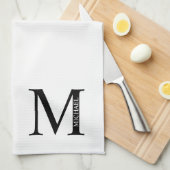 Persoonlijke monogram en naamhanddoek theedoek (Quarter Fold)