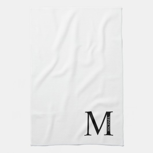 Persoonlijke monogram en naamhanddoek theedoek (Verticaal)