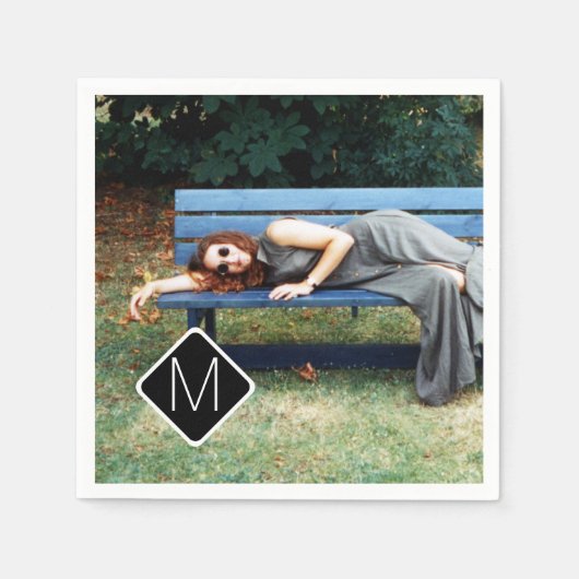 Persoonlijke Monogram Familie Fotocollage A11 Servet (Voorkant)