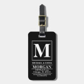 Persoonlijke Monogram Familienaam Koppel Bagagelabel (Voorkant verticaal)