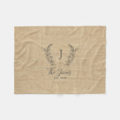 Persoonlijke monogram familienaam rustic fleece deken (Voorkant (Horizontaal))