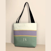 Persoonlijke Monogram Gestreepte Elegante Boodscha Tote Bag