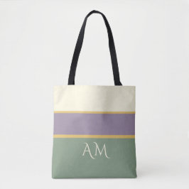 Persoonlijke Monogram Gestreepte Premium Tote Tas