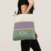 Persoonlijke Monogram Gestreepte Premium Tote Tas (Dichtbij)