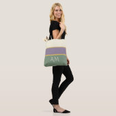 Persoonlijke Monogram Gestreepte Premium Tote Tas (Op model)