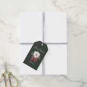 Persoonlijke monogram gestreepte strik vrolijk ker cadeaulabel (Met Touw)