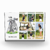 Persoonlijke Monogram Golf Fotocollage Fotoblokken (Voorkant)