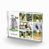 Persoonlijke Monogram Golf Fotocollage Fotoblokken (Rechts)